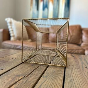 Cube Whitted Sculpture by Brayden Studio - Gold finish
